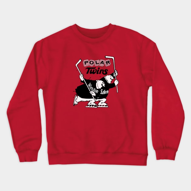 Defunct Winston Salem Polar Twins Hockey 1975 Crewneck Sweatshirt by LocalZonly